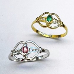 Anillo oro 18 kt esmeralda