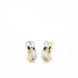 Pendientes de plata bicolor
