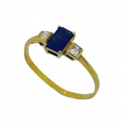 Anillo oro 18 kt esmeralda