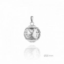 Colgante de plata Llamador de angeles diametro 20