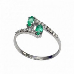 Anillo oro 18 kt esmeralda fina